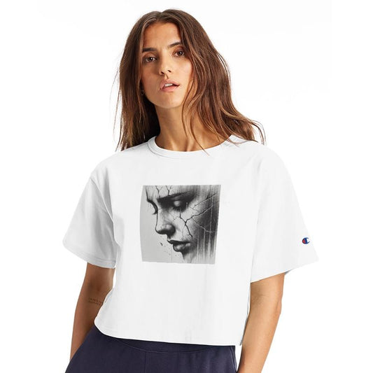 Cracked Portrait – Emotional Black & White Art