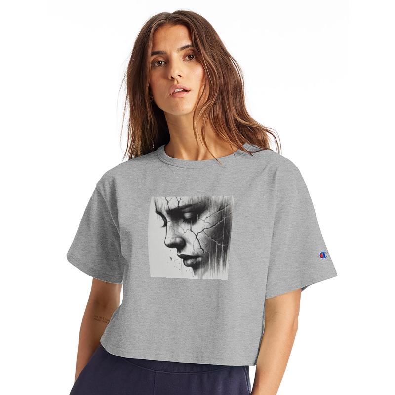 Cracked Portrait – Emotional Black & White Art