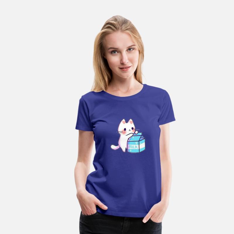 Cute Cat Kawaii With Milk Illustration