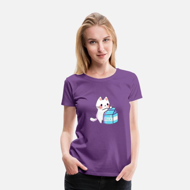 Cute Cat Kawaii With Milk Illustration