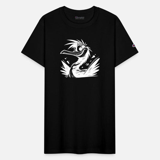 Cute Cormoran Bathing Day Pencil Sketch