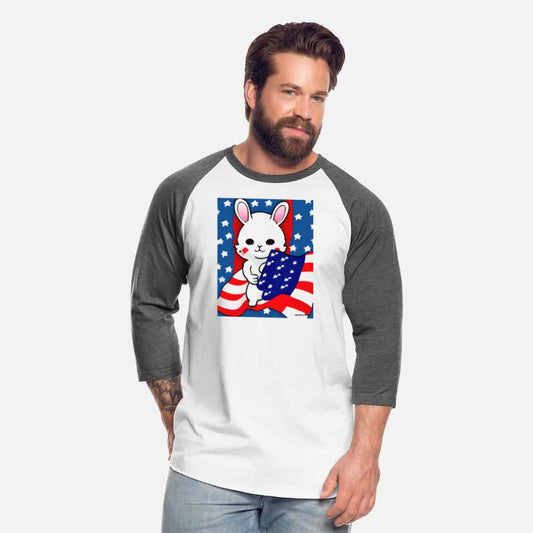 Cute Easter Bunny with American Flag