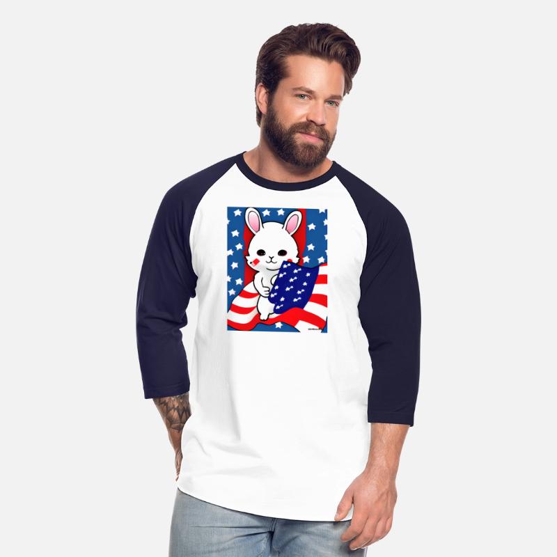 Cute Easter Bunny with American Flag