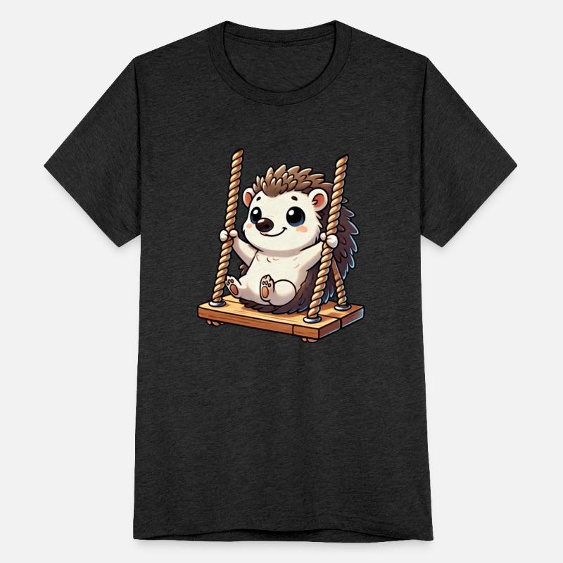 Cute hedgehog swinging playground kids fun