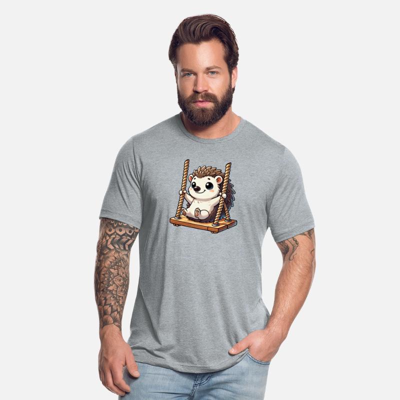 Cute hedgehog swinging playground kids fun