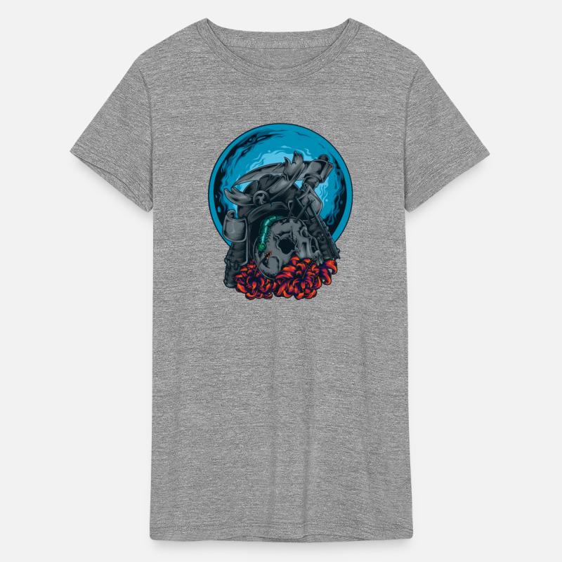 Death Skull Samurai Warrior Arrow Bug Moon Flowers