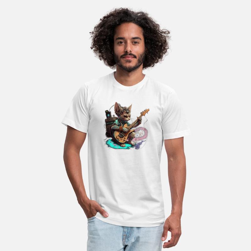 Devon Rex Cat Playing Electric Guitar Rock