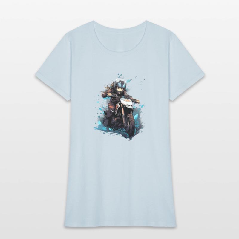 Dirt Bike Anime Girl Ice Racing Motorcycle Ice