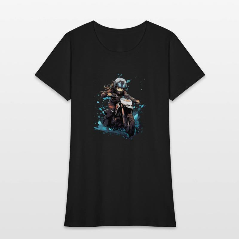 Dirt Bike Anime Girl Ice Racing Motorcycle Ice