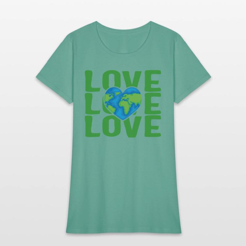 Earth Shirt, Love Earth Heart Tee, Gift For Earth