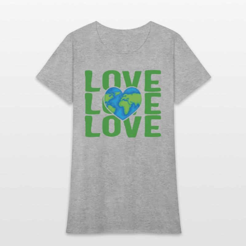 Earth Shirt, Love Earth Heart Tee, Gift For Earth
