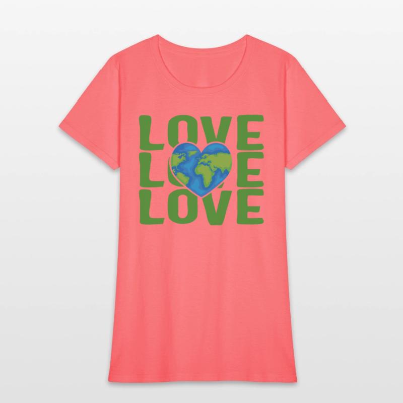 Earth Shirt, Love Earth Heart Tee, Gift For Earth