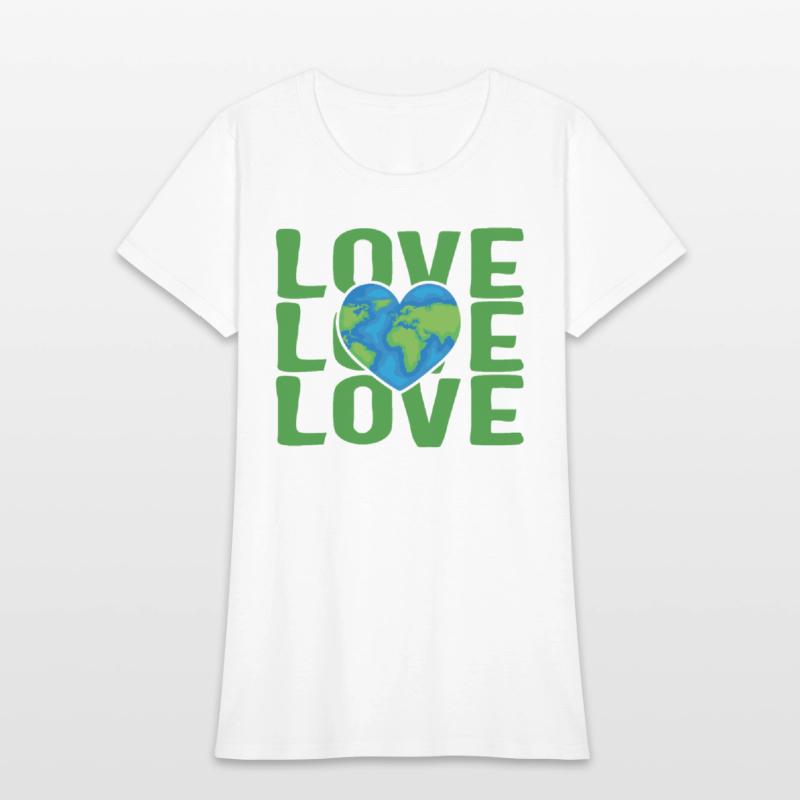 Earth Shirt, Love Earth Heart Tee, Gift For Earth