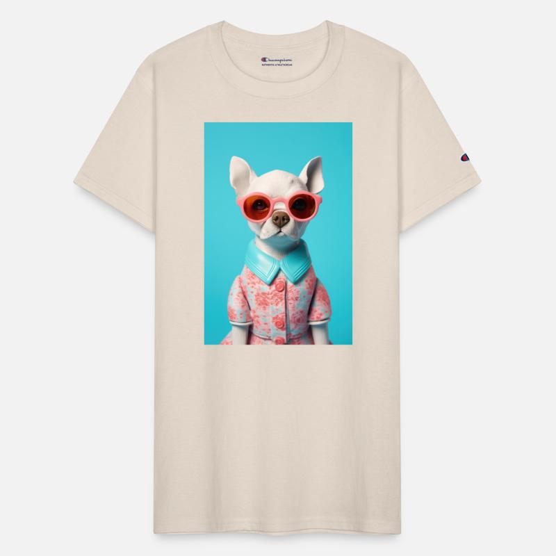 Fashion Puppy in Colorful Dress & Sunglasses