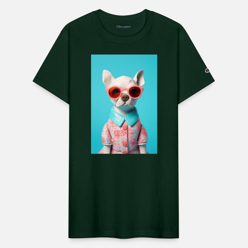 Fashion Puppy in Colorful Dress & Sunglasses