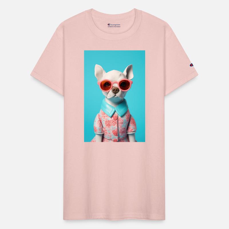 Fashion Puppy in Colorful Dress & Sunglasses