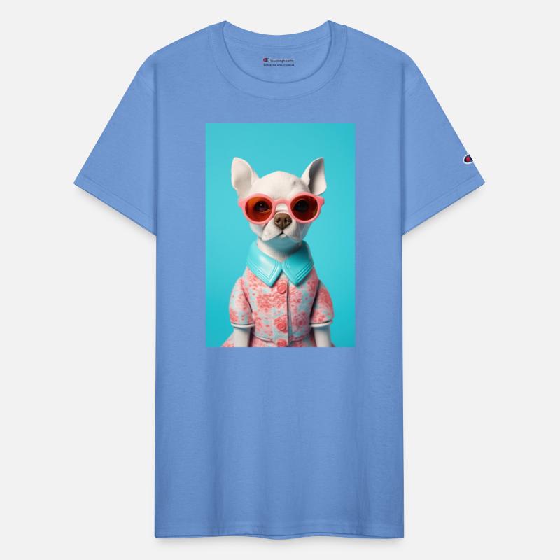 Fashion Puppy in Colorful Dress & Sunglasses