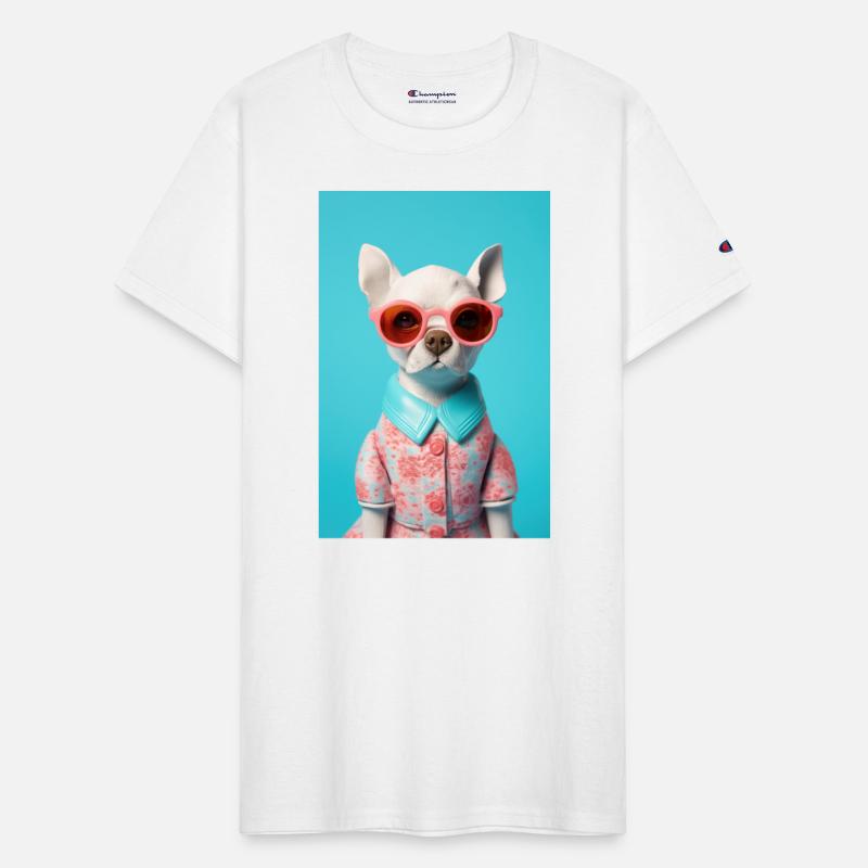 Fashion Puppy in Colorful Dress & Sunglasses