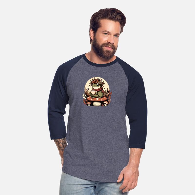 Frog with Coffee on Mushroom Tee