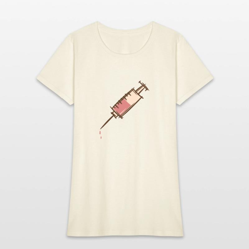 Full dripping syringe. Injection, vaccination