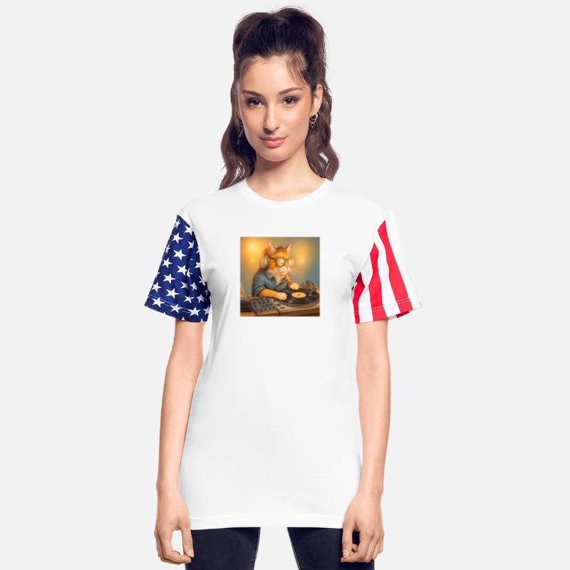 Funny Vintage Cat DJ Tropical Beach Gift