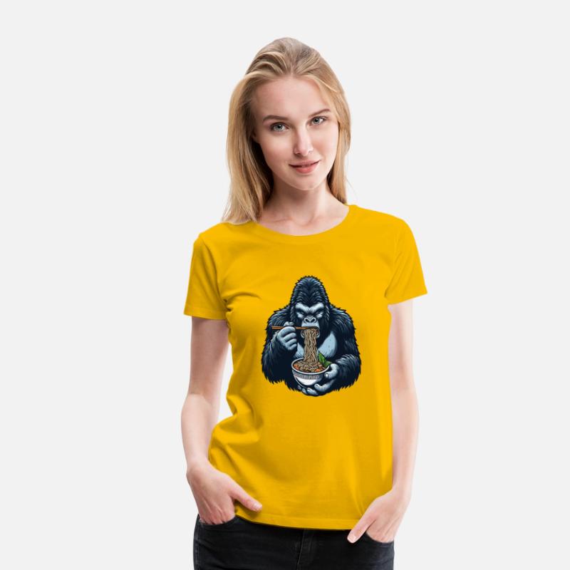 Gorilla eats ramen - Great gift idea funny graphic