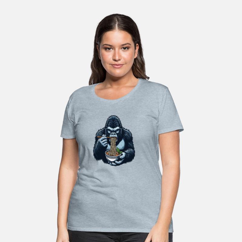 Gorilla eats ramen - Great gift idea funny graphic