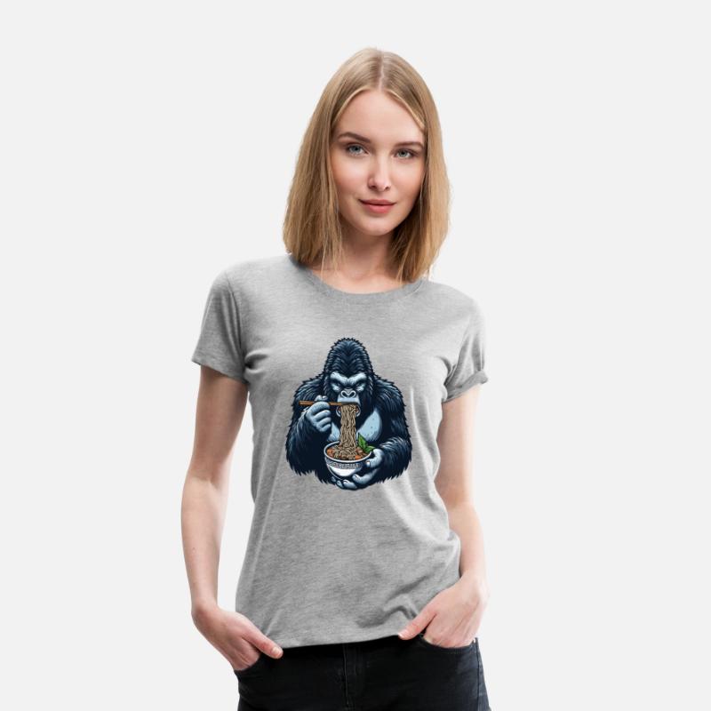 Gorilla eats ramen - Great gift idea funny graphic