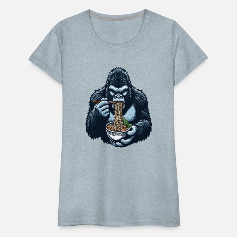 Gorilla eats ramen - Great gift idea funny graphic