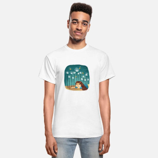 Hand drawn cartoon Girl And Bees