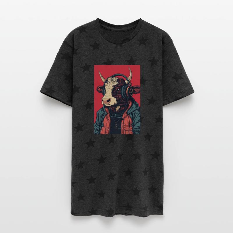 Hipster Cow with Headphones