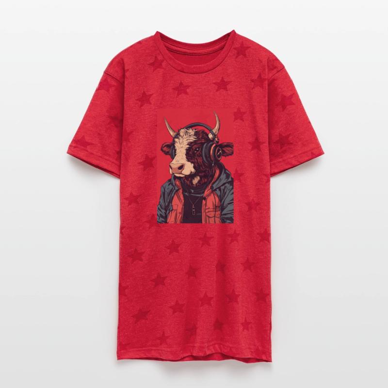 Hipster Cow with Headphones