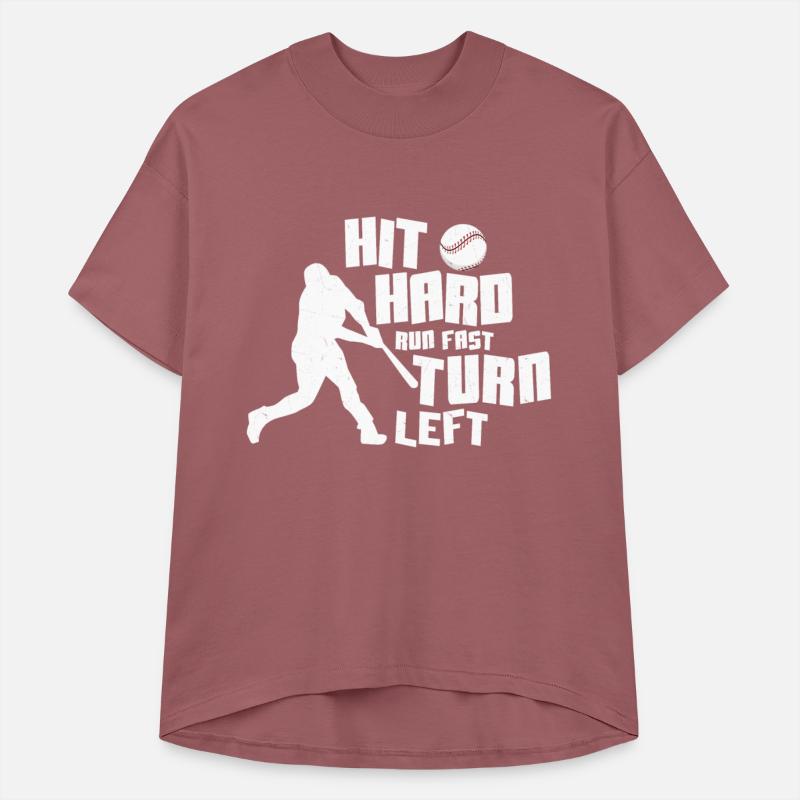 Hit Hard Run Fast Turn Left Baseball Sport Fan