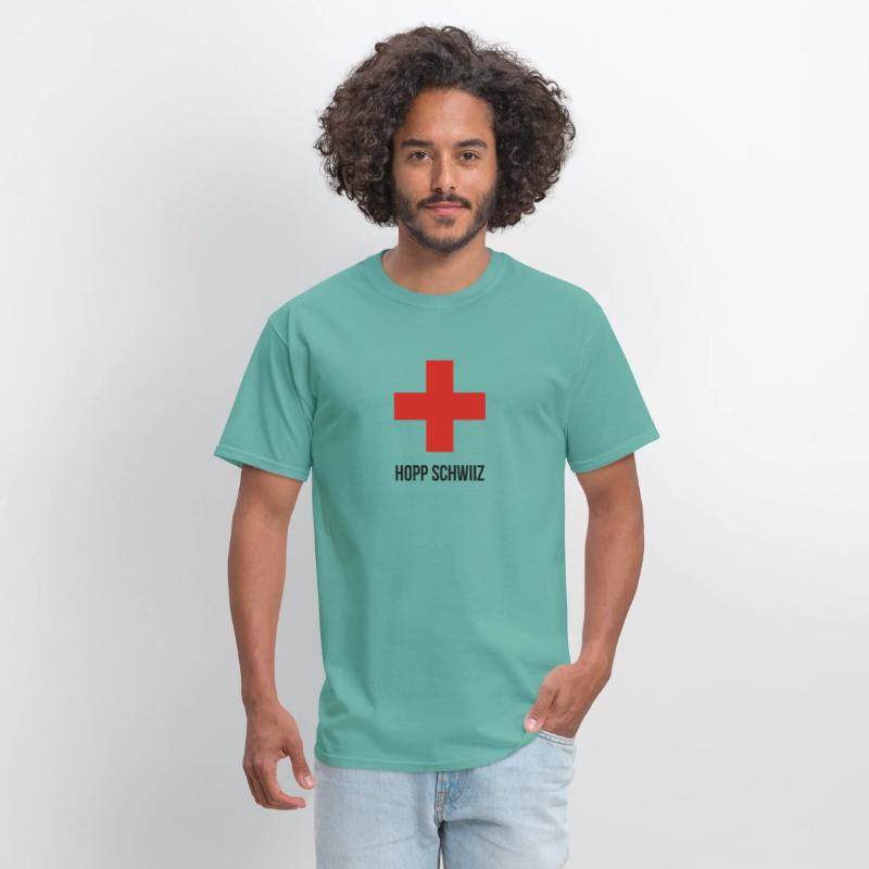 Hopp Schwiiz Swiss Cross funny tshirt