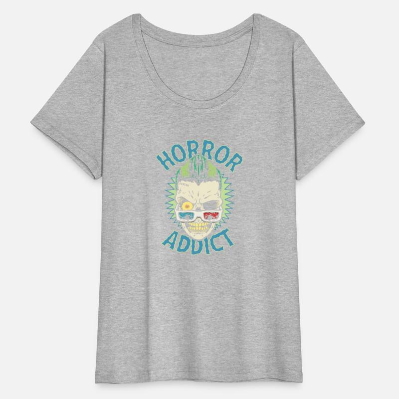 Horror Addict Freakout Retro 3D Monster Skull