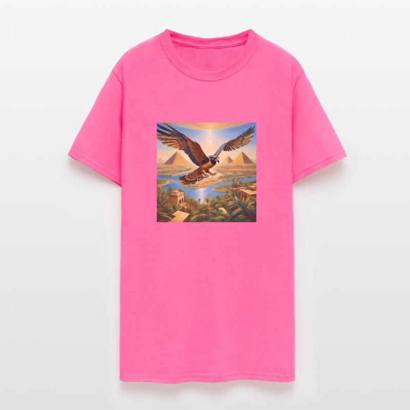 Horus Falcon Soaring Over the Pyramids