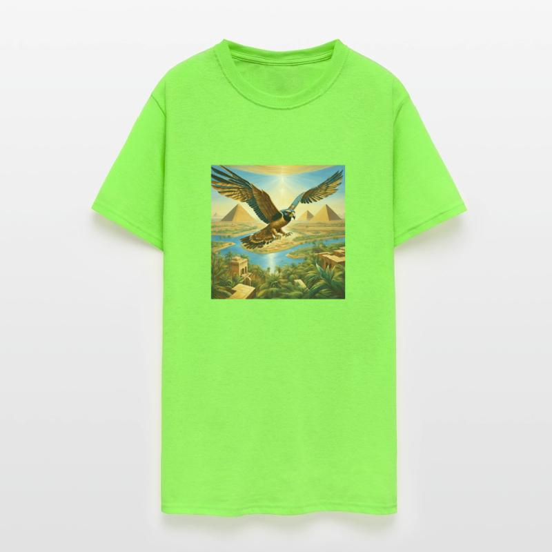 Horus Falcon Soaring Over the Pyramids