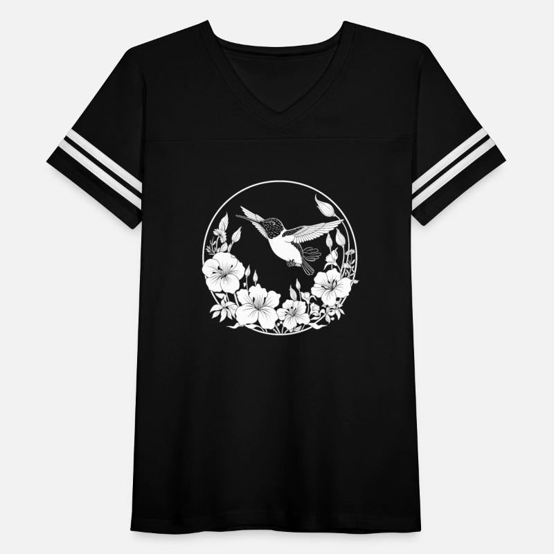 Hummingbird Flowers Line Art