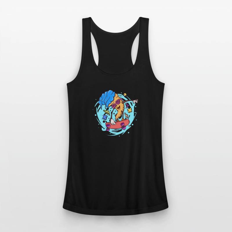 ice skater ice cream skate boarder cartoon style