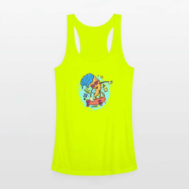 ice skater ice cream skate boarder cartoon style