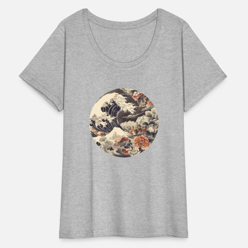 Japanese theme - floral waves