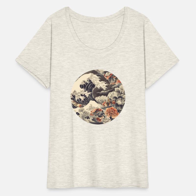 Japanese theme - floral waves