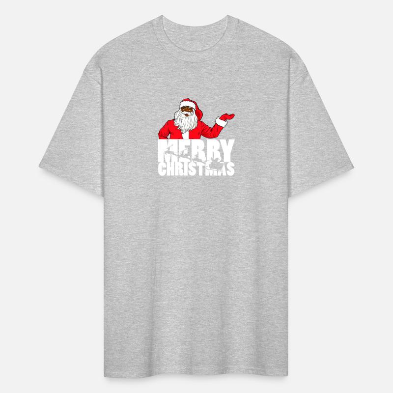 Jubilant Black Merry Christmas Santa with Sleigh