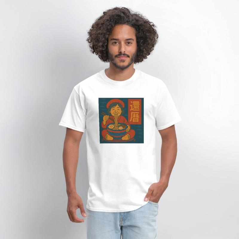 Kanreki Woman Eating Ramen Smiling into Sixty |