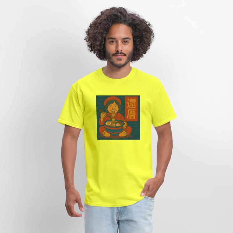 Kanreki Woman Eating Ramen Smiling into Sixty |