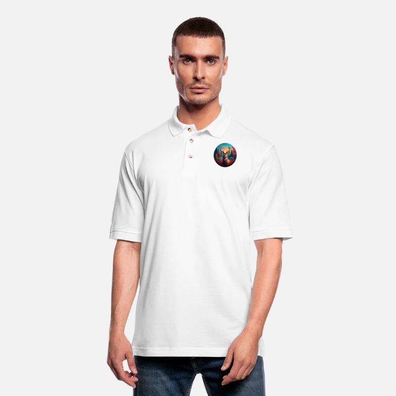 King of Deer Grazing in Meadow