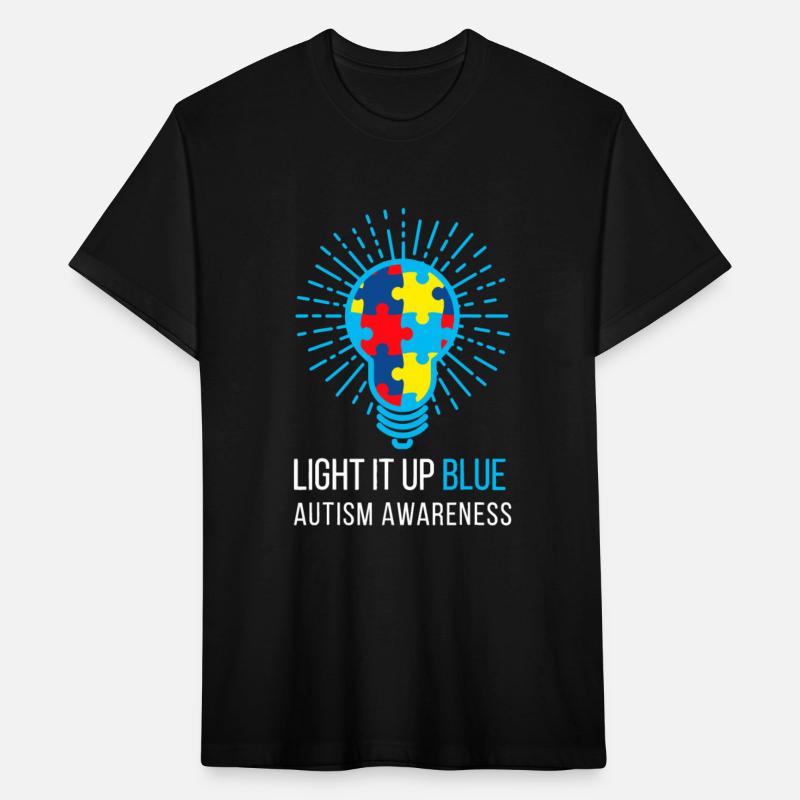 Light It Up Blue Autism Awareness Ribbon Puzzle Pi