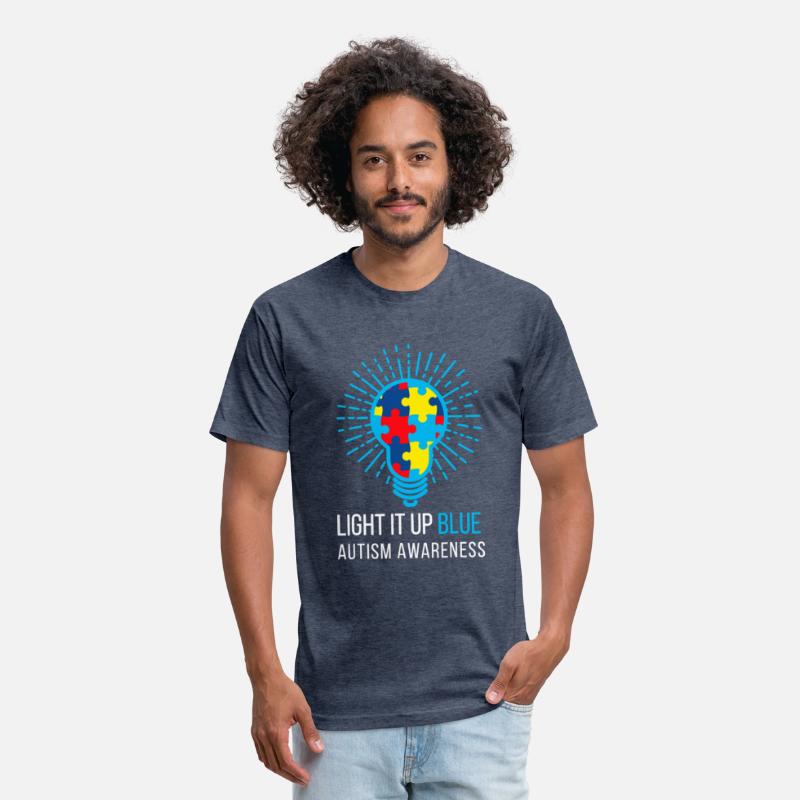 Light It Up Blue Autism Awareness Ribbon Puzzle Pi