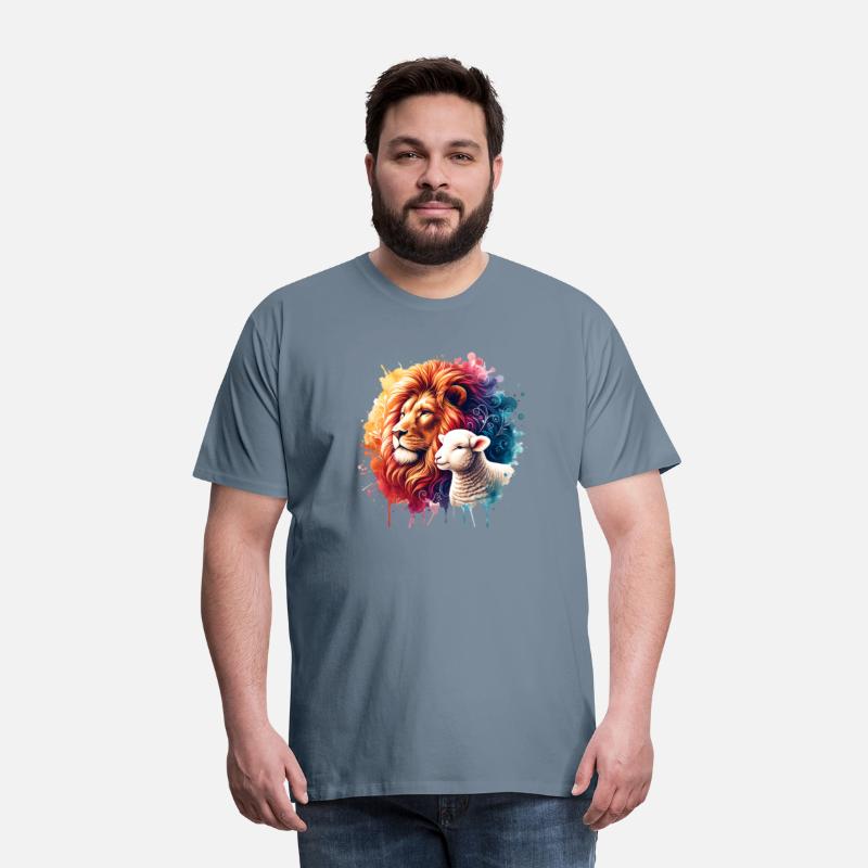 Lion and Lamb Christian Watercolor Design