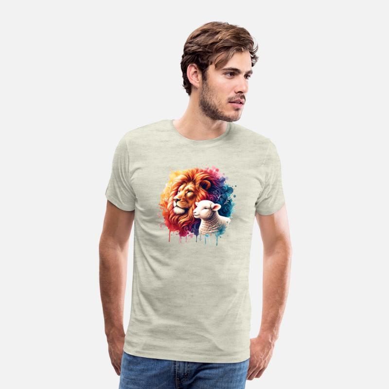Lion and Lamb Christian Watercolor Design